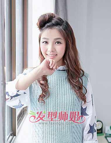 适合圆脸的可爱发型 圆脸刘海可爱发型扎法