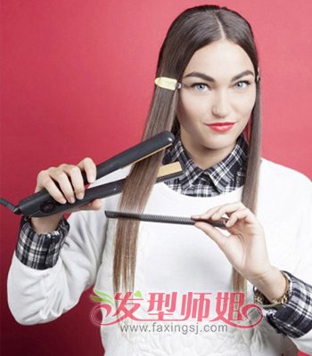 教直头发马尾发型扎发步骤 中长直发马尾发型扎法