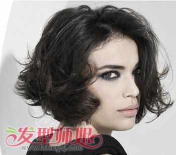 齐肩小卷短发 短卷发发型图片小卷