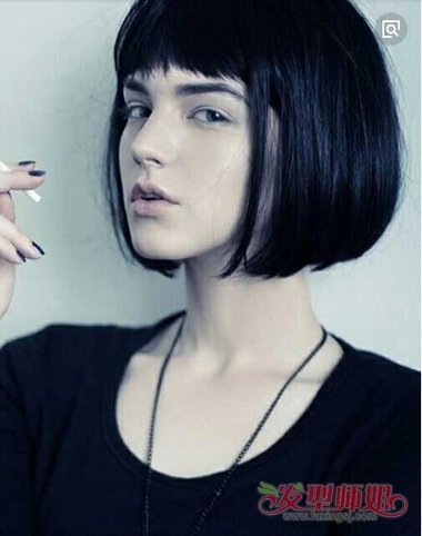 欧美狗啃式刘海 超短发女生造型