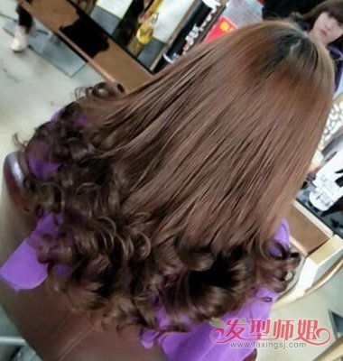 直发梨花卷长发型图片 长发梨花卷背影图片