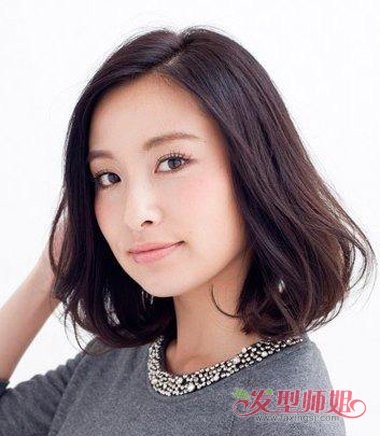 中短发梨花头内扣图片 齐肩内扣梨花头