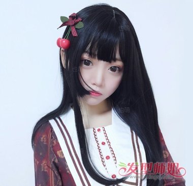 日系lolita简单发型 女生刘海可爱lolita长发发型