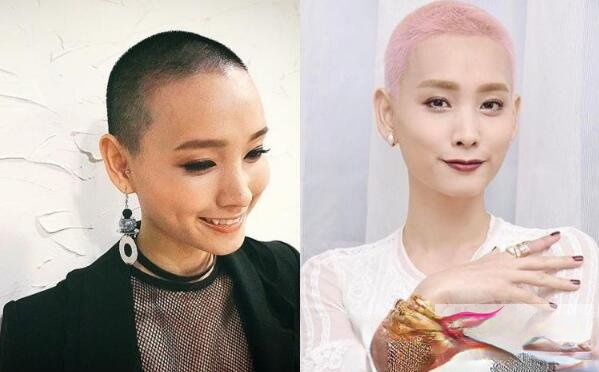 女星光头平头装造型勇气可嘉 女生光头平头才是验证颜值利器